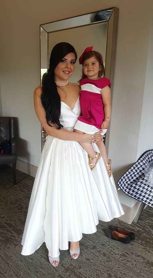 Show off the outfit you will wear / wore to your wedding / bridal shower!