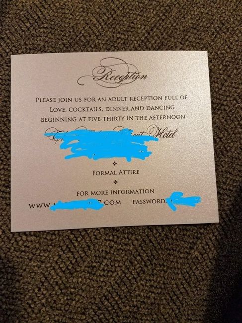 No kids at wedding