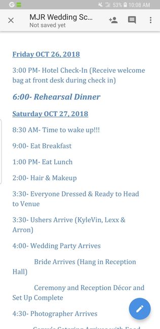 Tips for how to make wedding time line - 1
