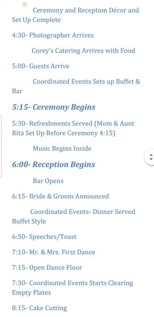 Tips for how to make wedding time line - 2