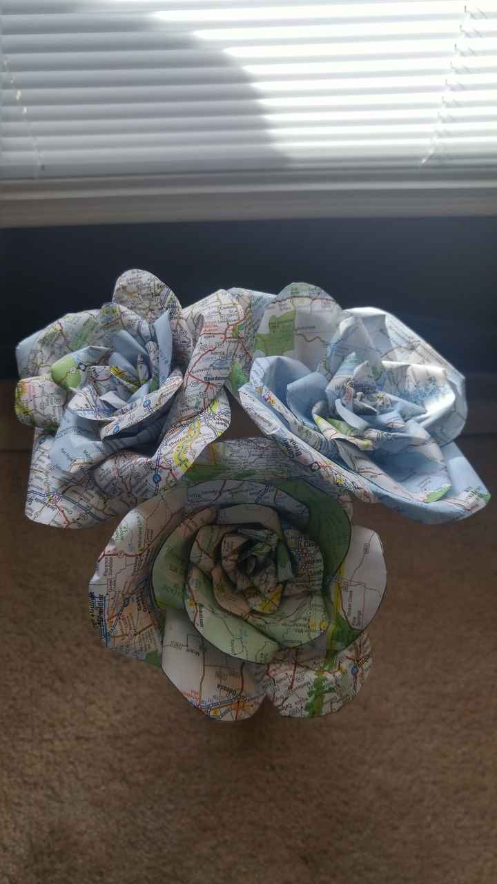 DIY Success! - Paper Roses (out of maps!)
