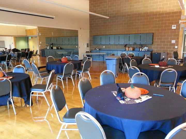 Decorating a mirrored wall at Reception