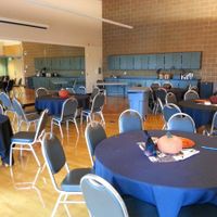 Decorating a mirrored wall at Reception