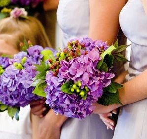 Wedding colors are all shades of purple