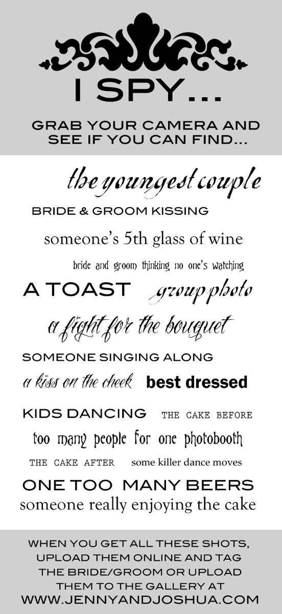 Can I see your "I spy" cards?