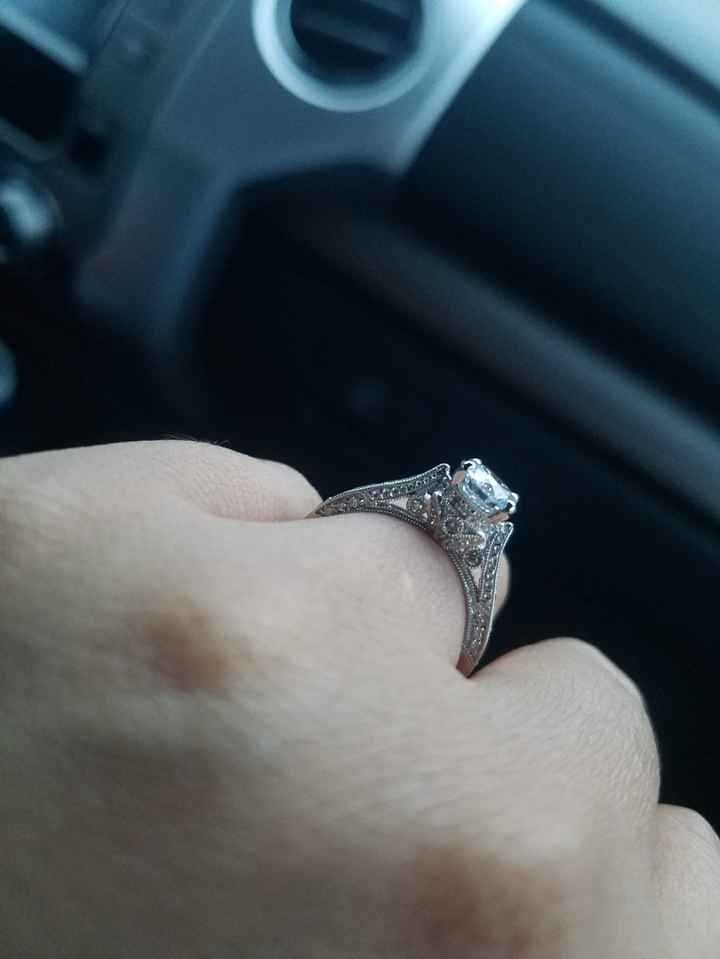Engagement ring without enhancer. I love the vintage details.
