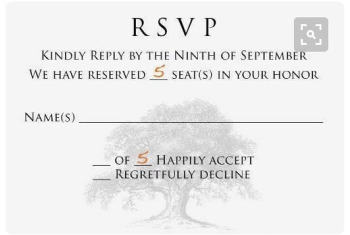 Response Card Wording