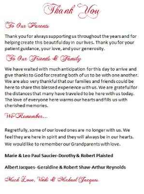 Please help with wording for message to parents on ceremony programs...