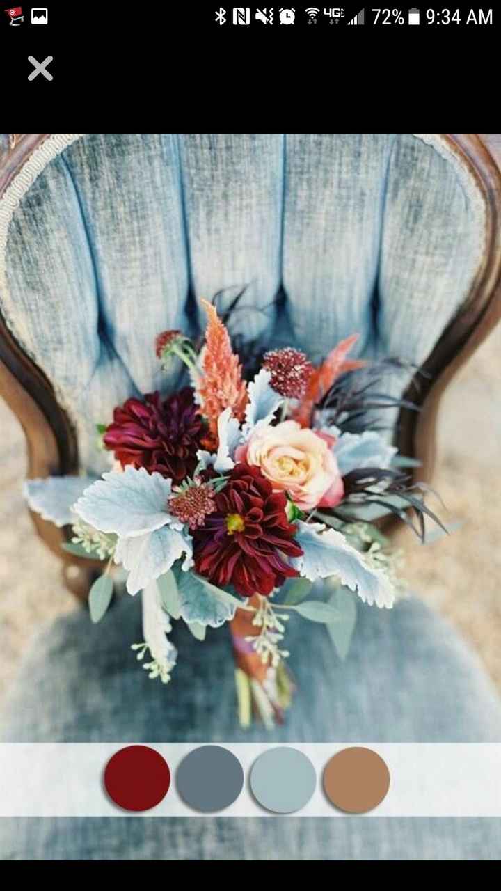 Dusty Blue and Burnt Orange - 1