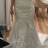 Silver shoes with ivory dress - 1