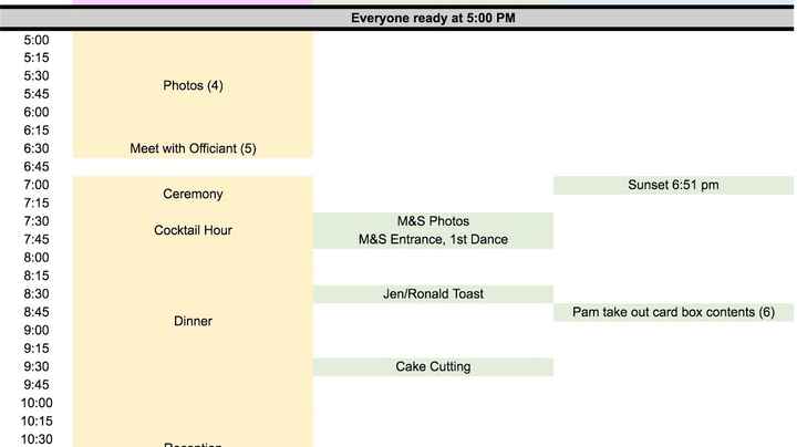 Wedding Timeline