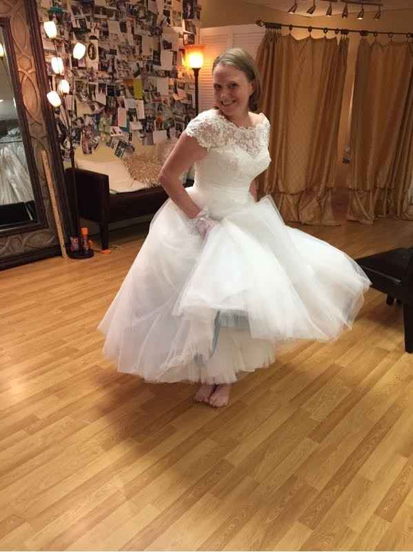 Color tulle added to dress