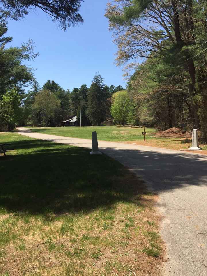 Outdoor ceremony long walk from building