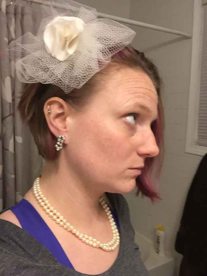 Veil and fascinator-check!