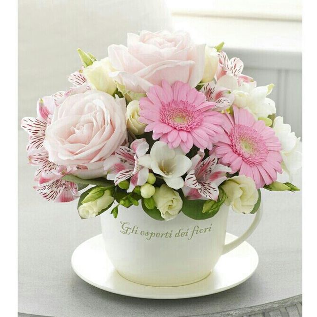 Tea cup bridesmaid flowers - 1