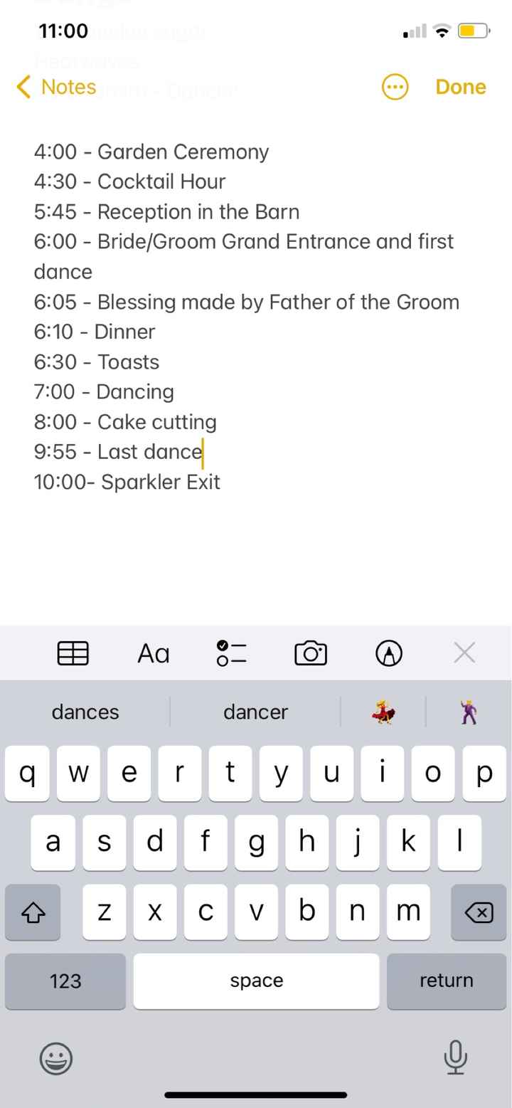 Order of events sign - 1