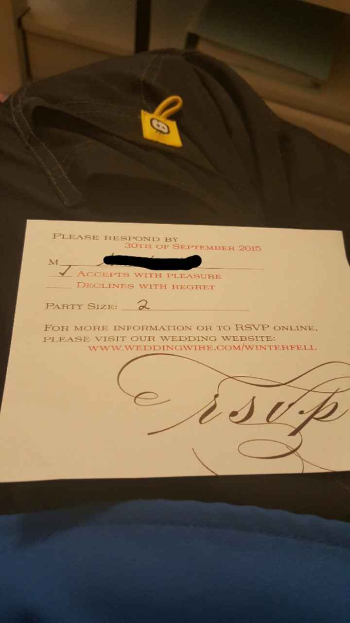 Our First RSVP Response is here, guys!