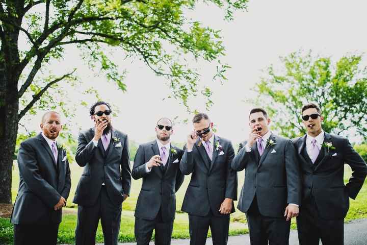 Groomsmen being fly