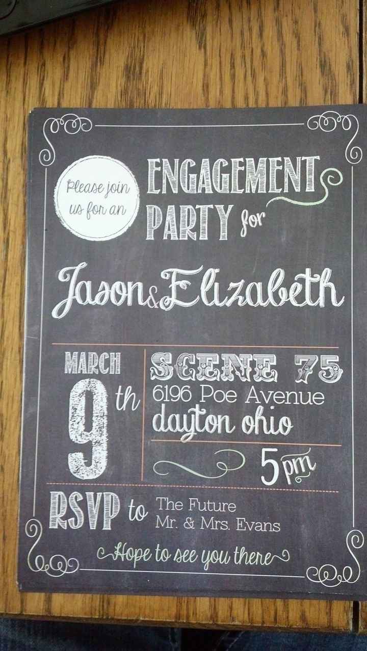 Engagement Party Invites Printed Today & Mailing Today (pic)