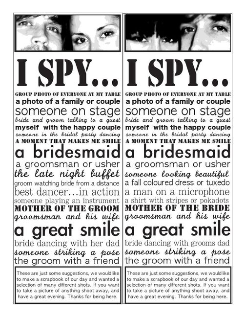 Can I see your "I spy" cards?
