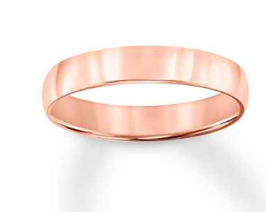 We just ordered our wedding band last week so they are not here yet. But he picked out this rose gol
