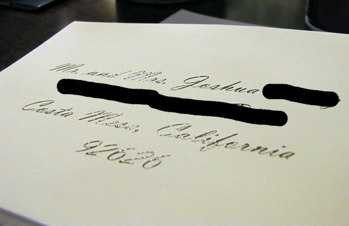 I'm CRAZY! I embossed my guests' addresses!