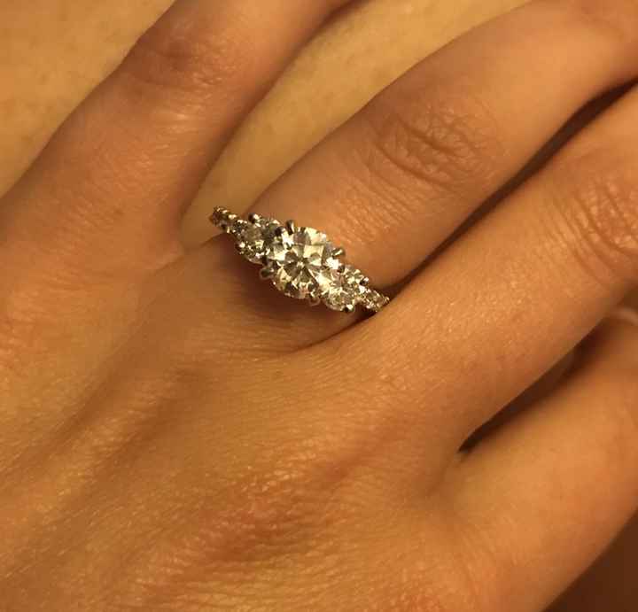 Band with 3-stone engagement ring?