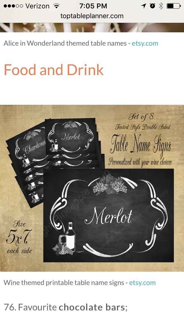 Table numbers
