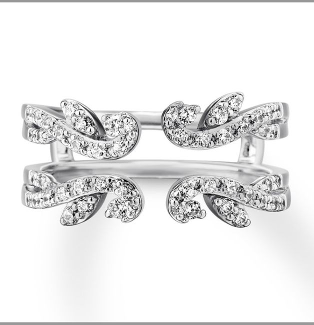 Blingy double wedding band to enhance small diamond 5