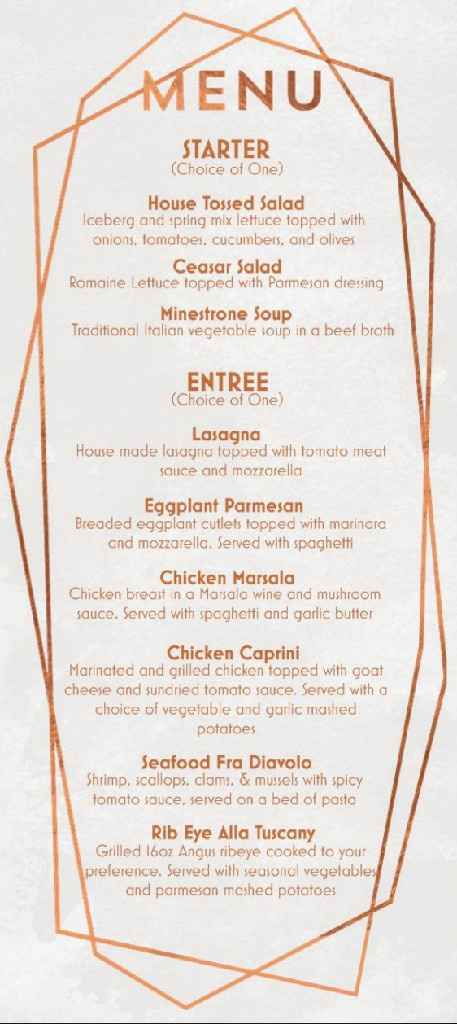 Daytime Wedding Menu - 1