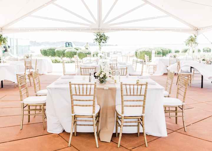 Rent gold chiavari chairs or keep white folding? 4