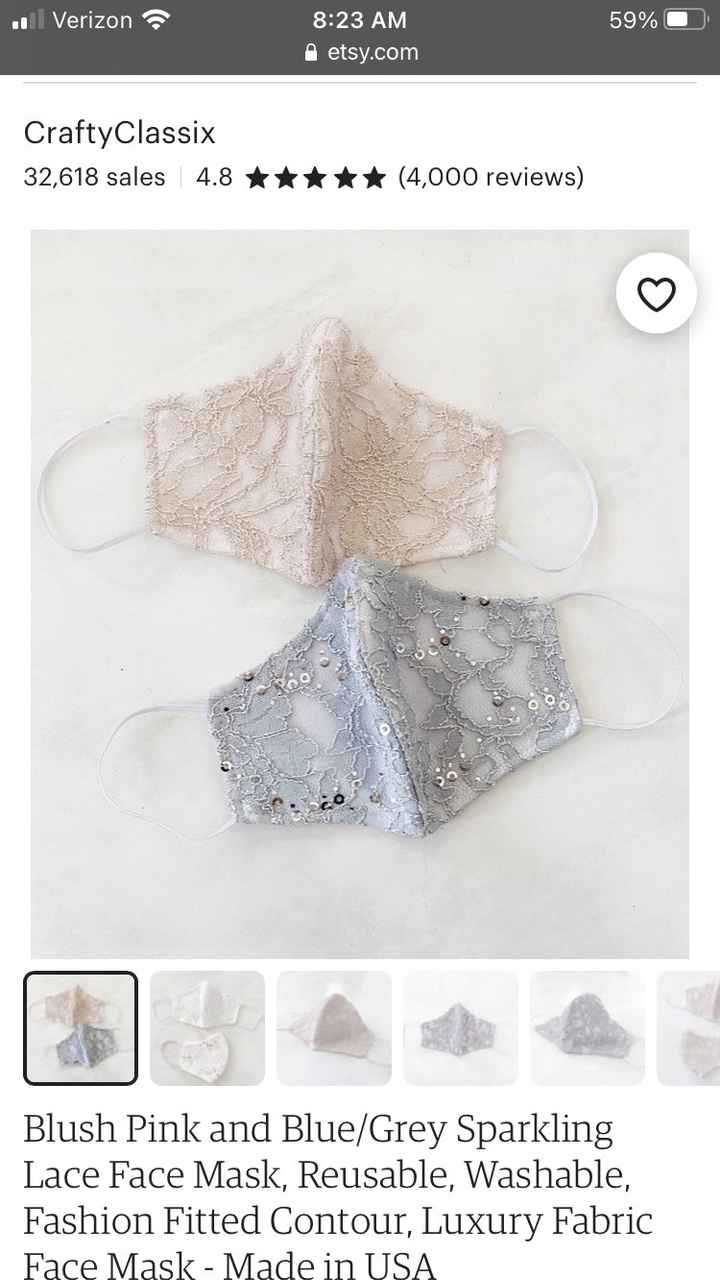 Dusty blue bridesmaid masks - 1