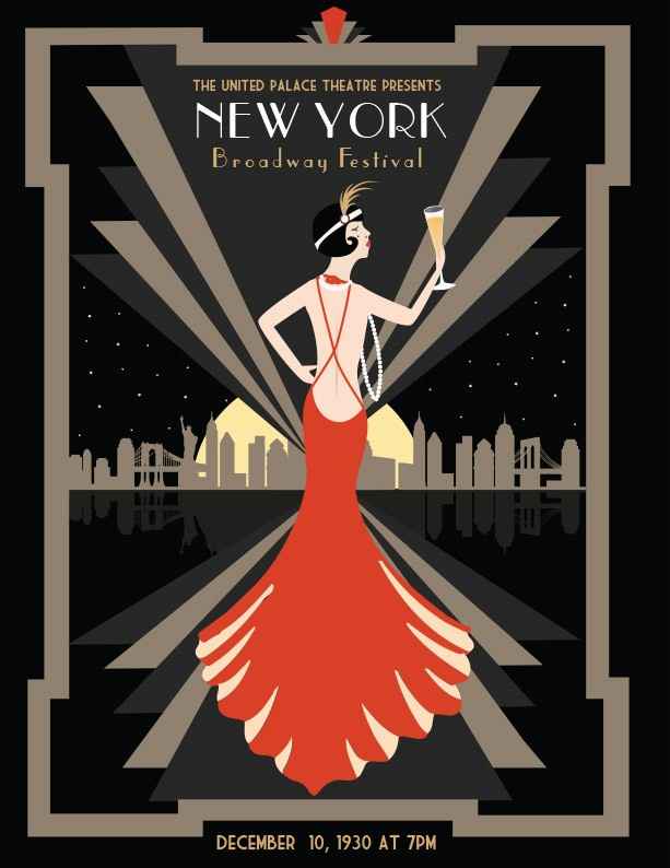 Art deco poster/table number idea