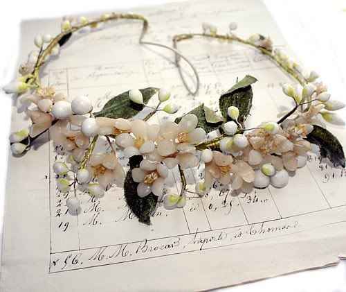 Waxed orange blossom tiara