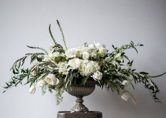 Milk Glass and Gold Centerpieces 1