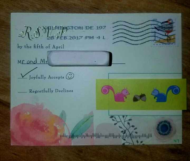 RSVP cards - Mom is not a fan of "_seats reserved in your honor"