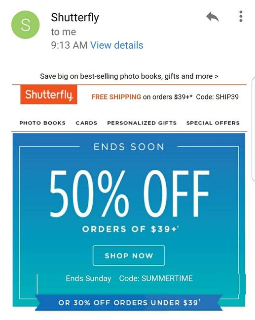 Shutterfly photobook coupons