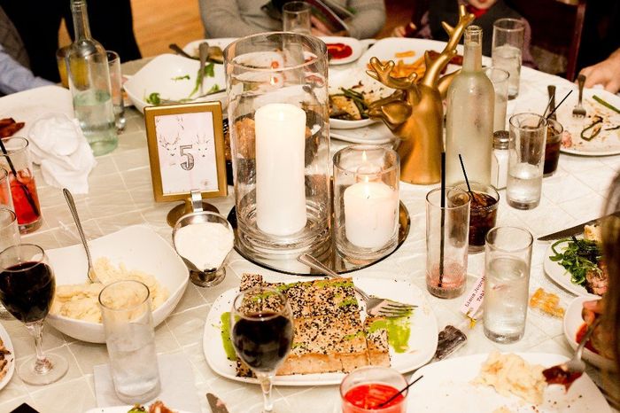 Dinner table with food