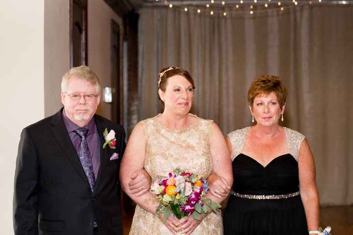 My sister and BIL walking me down the aisle