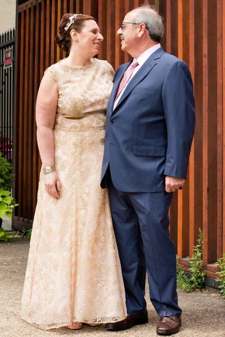 pink and gold wedding gown