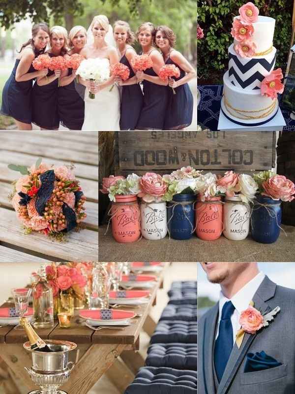 navy, coral, grey