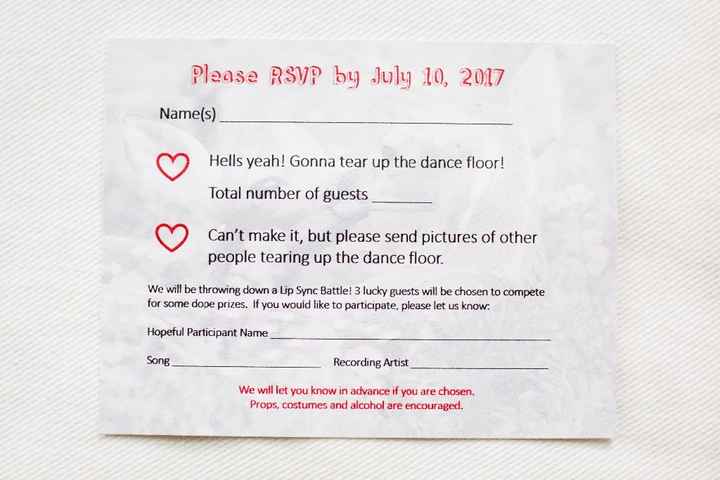 RSVP card