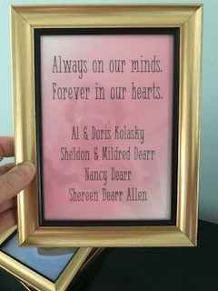 Memorial picture sign