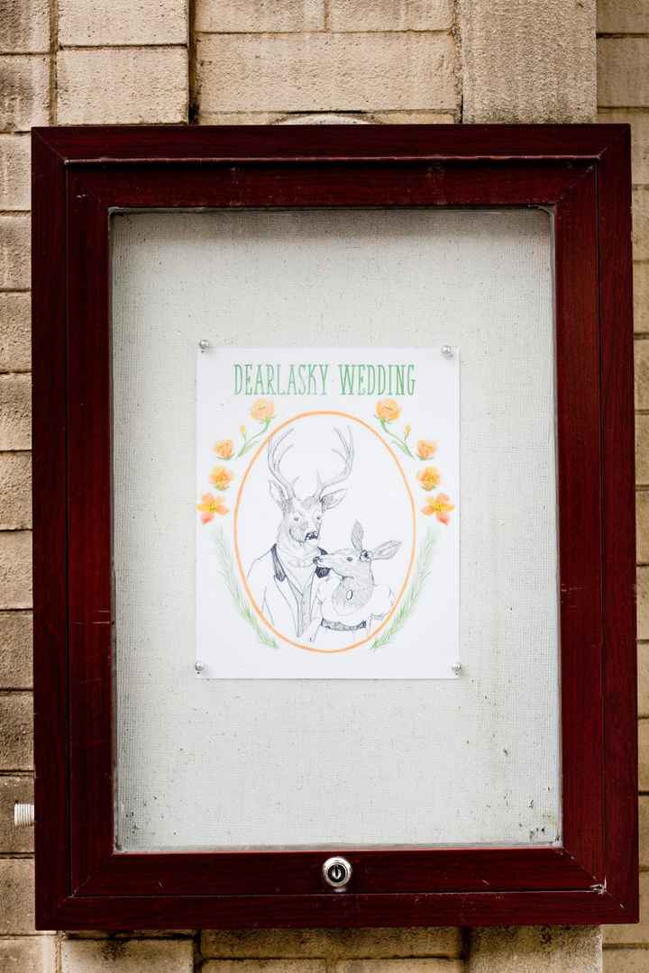 Sign outside front door