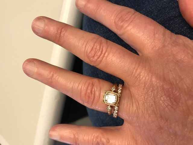 band with engagement ring