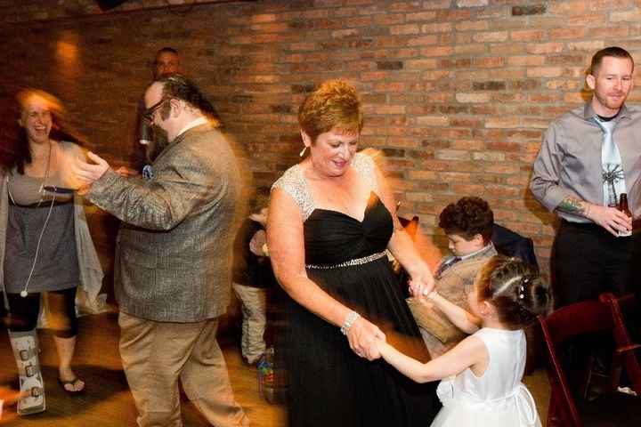 My sister sharing a dance with her granddaughter (my grand niece).