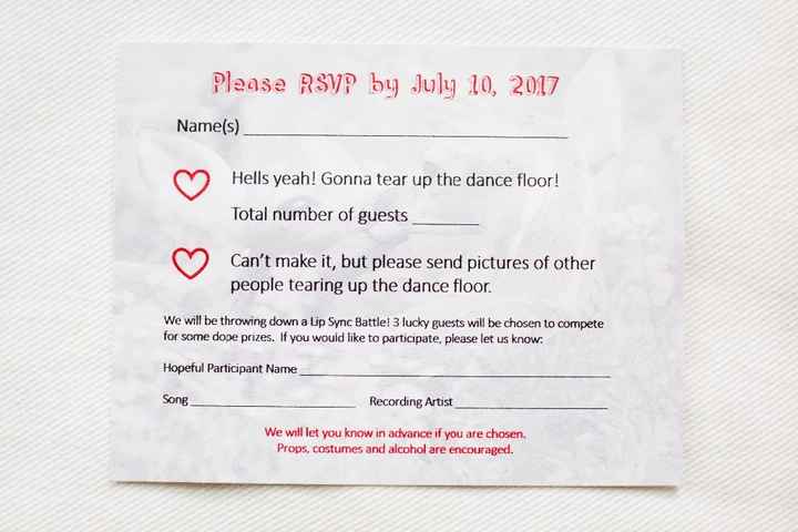 RSVP card