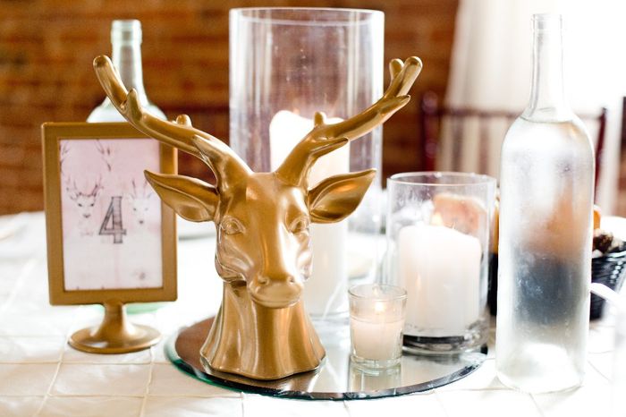 My centerpiece.  I also painted frames from Ikea for the table numbers, which I designed.