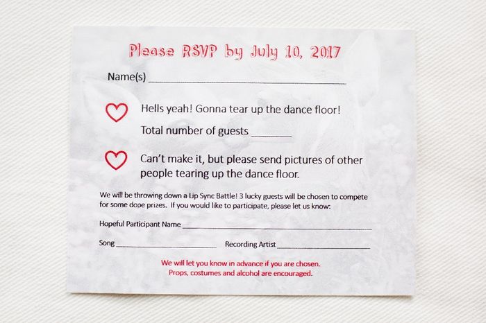 RSVP card
