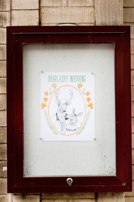 Sign outside front door